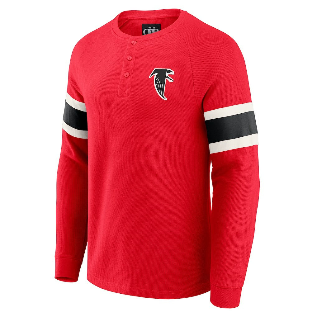Atlanta Falcons Darius Rucker Collection Waffle-Knit Raglan Long Sleeve Henley T-Shirt - Red discount