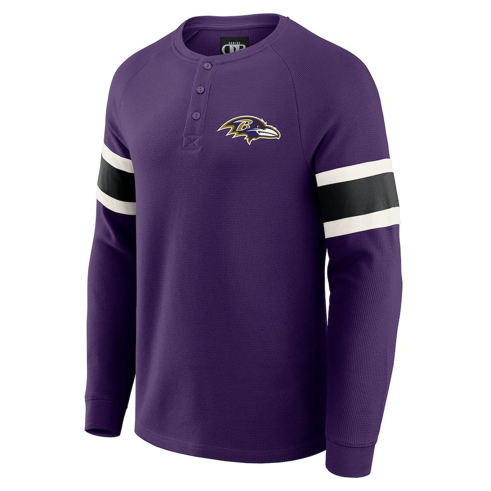 Baltimore Ravens Darius Rucker Collection Waffle-Knit Raglan Long Sleeve Henley T-Shirt - Purple outlet