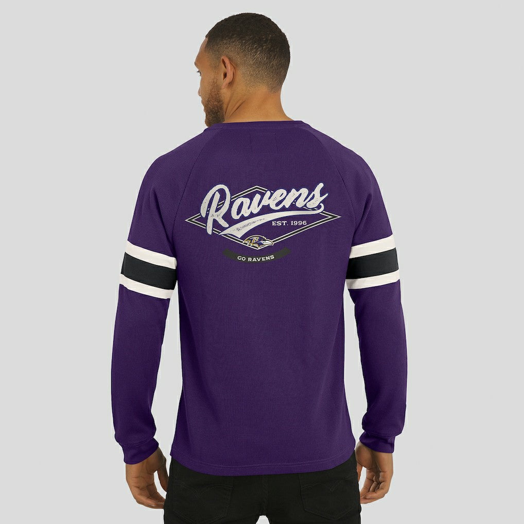 Baltimore Ravens Darius Rucker Collection Waffle-Knit Raglan Long Sleeve Henley T-Shirt - Purple outlet