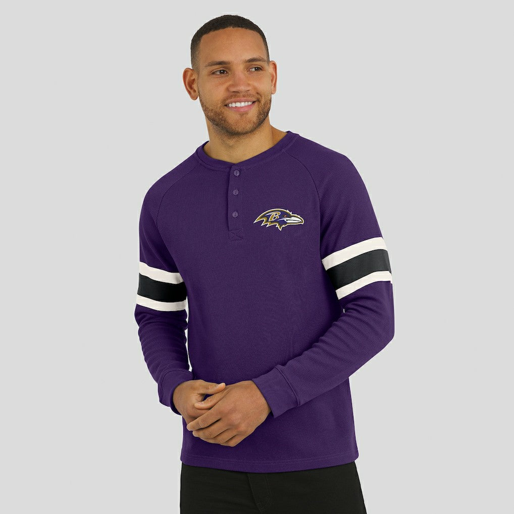 Baltimore Ravens Darius Rucker Collection Waffle-Knit Raglan Long Sleeve Henley T-Shirt - Purple outlet