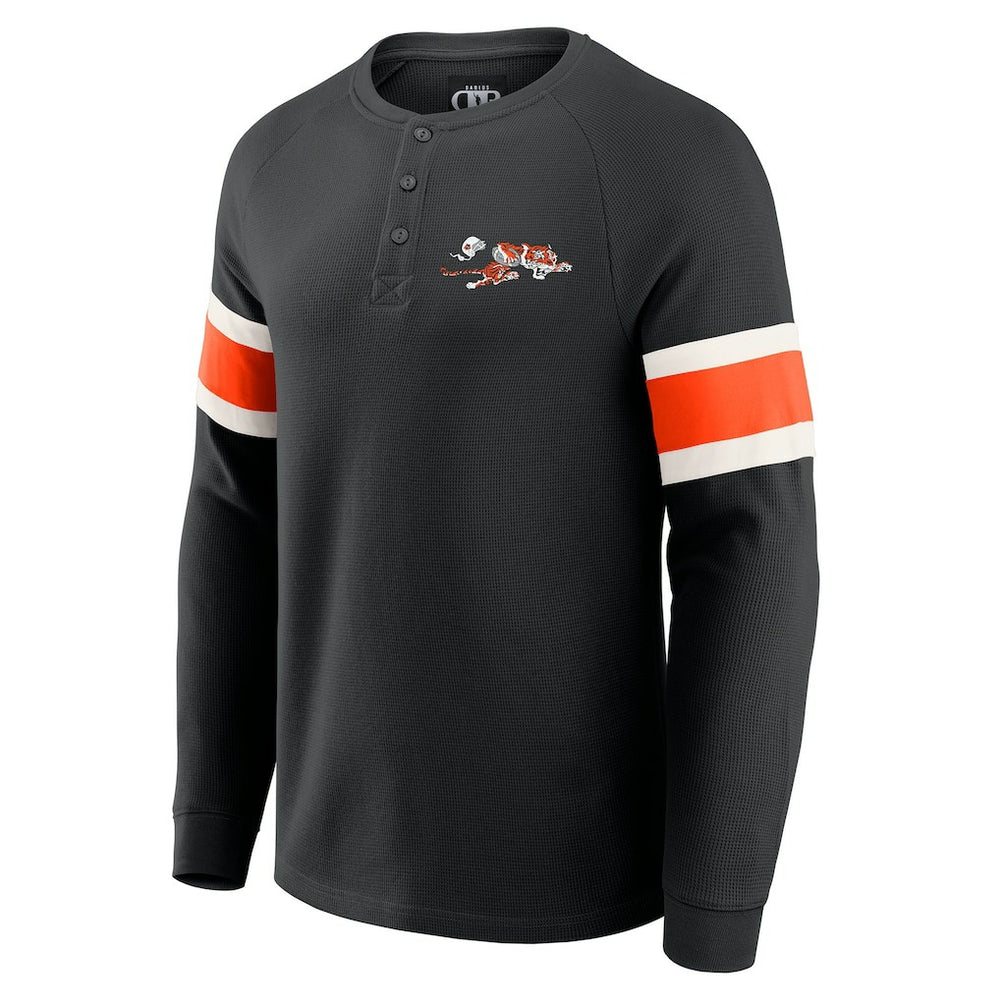 Cincinnati Bengals Darius Rucker Collection Waffle-Knit Raglan Long Sleeve Henley T-Shirt - Black on sale
