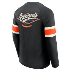 Cincinnati Bengals Darius Rucker Collection Waffle-Knit Raglan Long Sleeve Henley T-Shirt - Black on sale