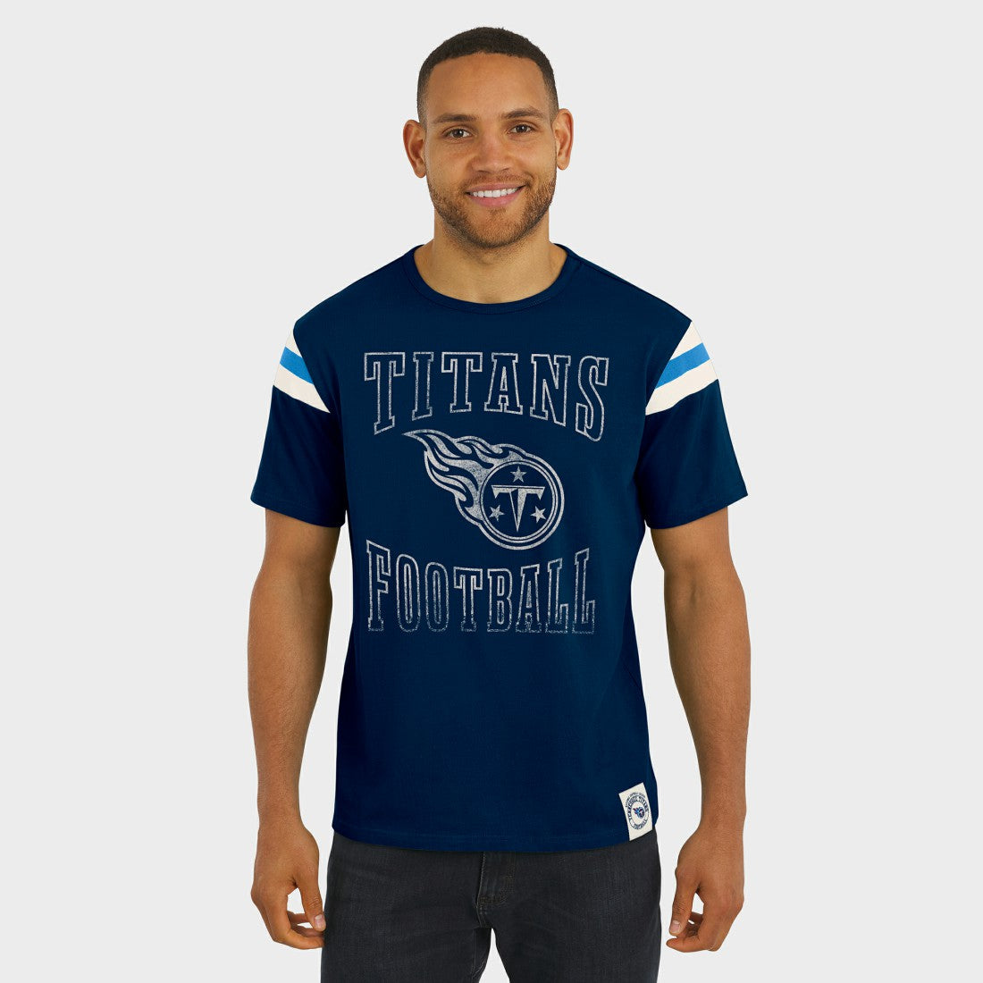 Tennessee Titans Darius Rucker Collection Football Stripe Sleeve T-Shirt - Navy sale