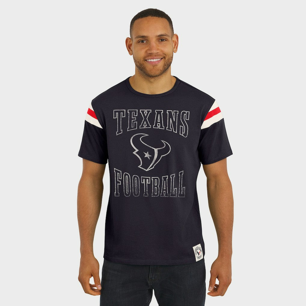 Houston Texans Darius Rucker Collection Football Stripe Sleeve T-Shirt - Navy for sale