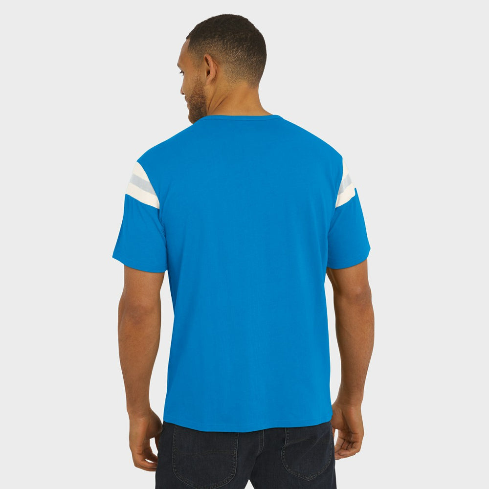 Detroit Lions Darius Rucker Collection Football Stripe Sleeve T-Shirt - Blue cheap