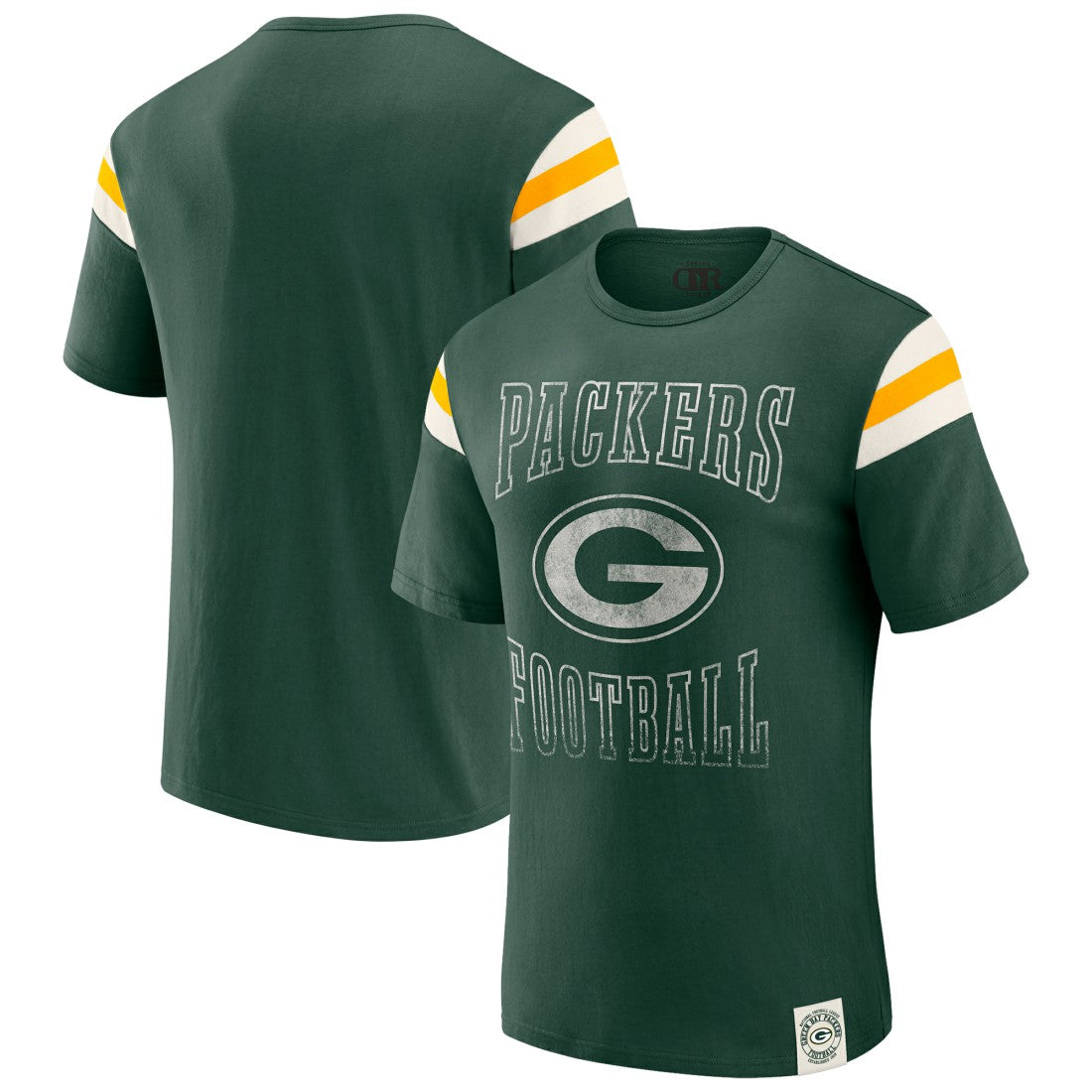 Green Bay Packers Darius Rucker Collection Football Stripe Sleeve T-Shirt - Green outlet