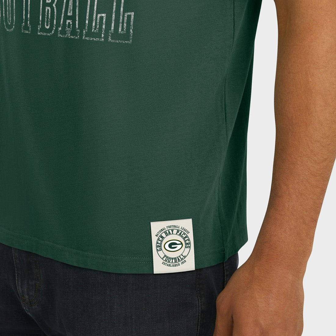 Green Bay Packers Darius Rucker Collection Football Stripe Sleeve T-Shirt - Green outlet