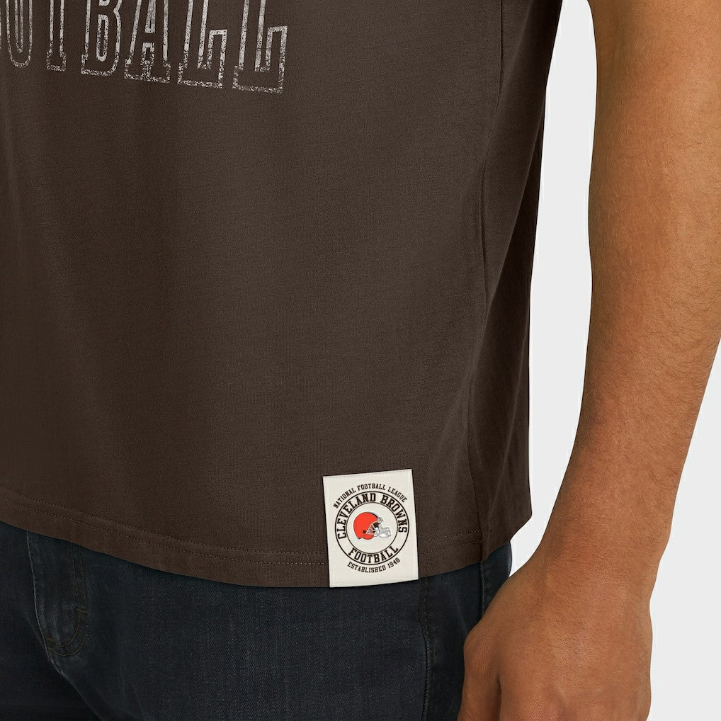 Cleveland Browns Darius Rucker Collection Football Stripe Sleeve T-Shirt - Brown cheap