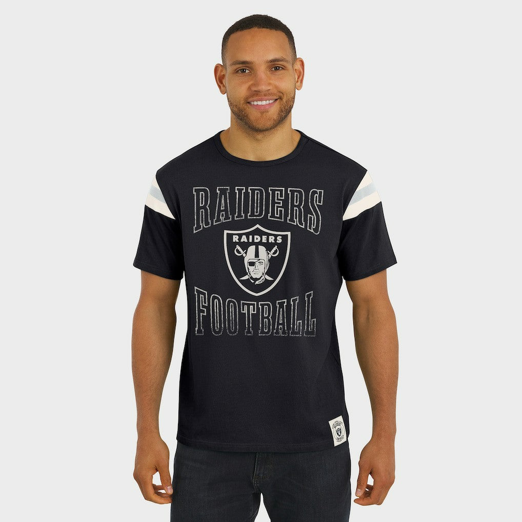 Las Vegas Raiders Darius Rucker Collection Football Stripe Sleeve T-Shirt - Black on sale
