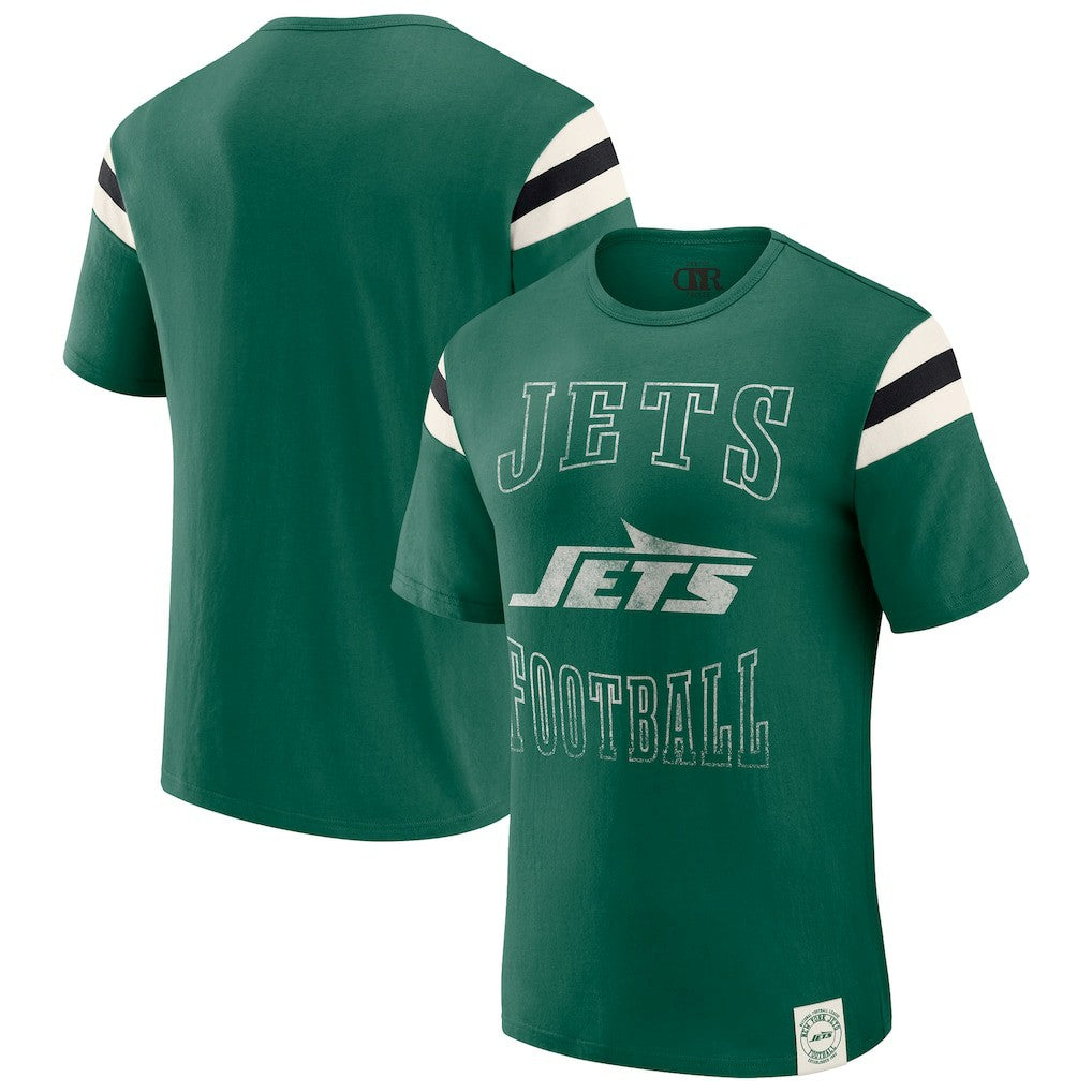 New York Jets Darius Rucker Collection Football Stripe Sleeve T-Shirt - Green online