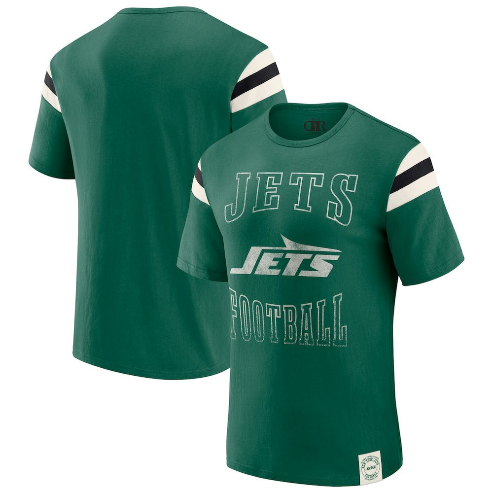 New York Jets Darius Rucker Collection Football Stripe Sleeve T-Shirt - Green online