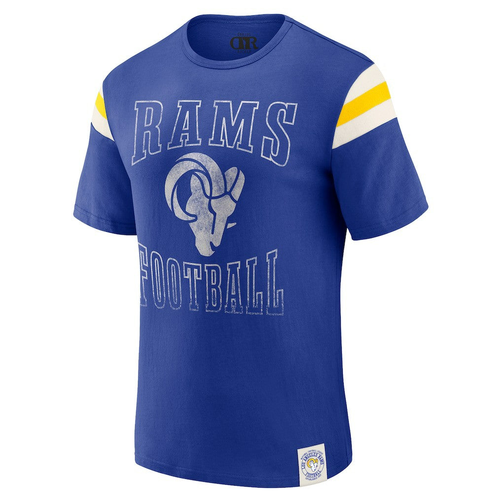Los Angeles Rams Darius Rucker Collection Football Stripe Sleeve T-Shirt - Royal cheap