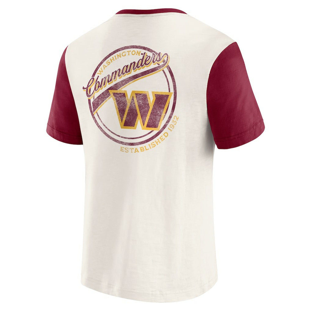 Washington Commanders Darius Rucker Collection Henley Colorblock Slub Pocket T-Shirt - Cream cheap