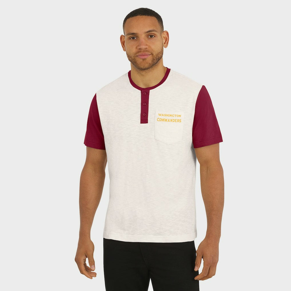 Washington Commanders Darius Rucker Collection Henley Colorblock Slub Pocket T-Shirt - Cream cheap