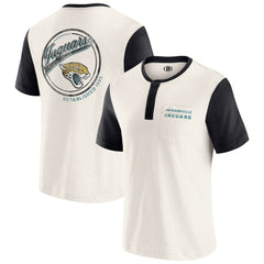 Jacksonville Jaguars Darius Rucker Collection Henley Colorblock Slub Pocket T-Shirt - Cream sale
