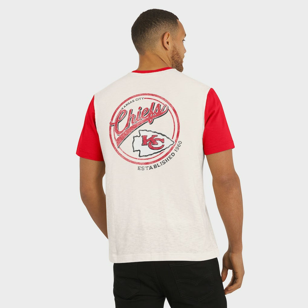 Kansas City Chiefs Darius Rucker Collection Henley Colorblock Slub Pocket T-Shirt - Cream sale