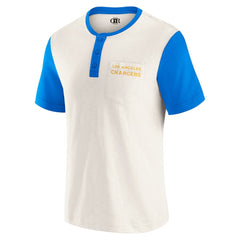 Los Angeles Chargers Darius Rucker Collection Henley Colorblock Slub Pocket T-Shirt - Cream discount