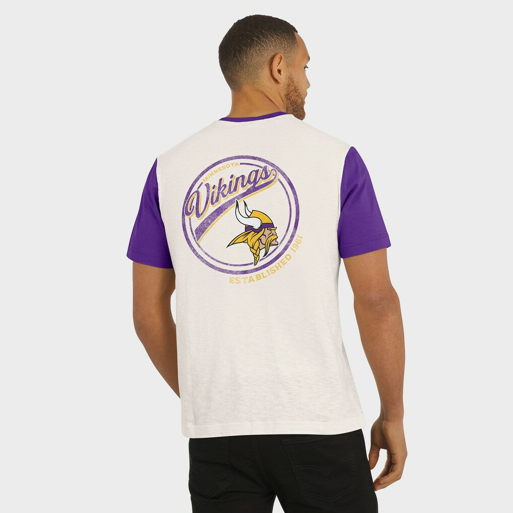 Minnesota Vikings Darius Rucker Collection Henley Colorblock Slub Pocket T-Shirt - Cream online