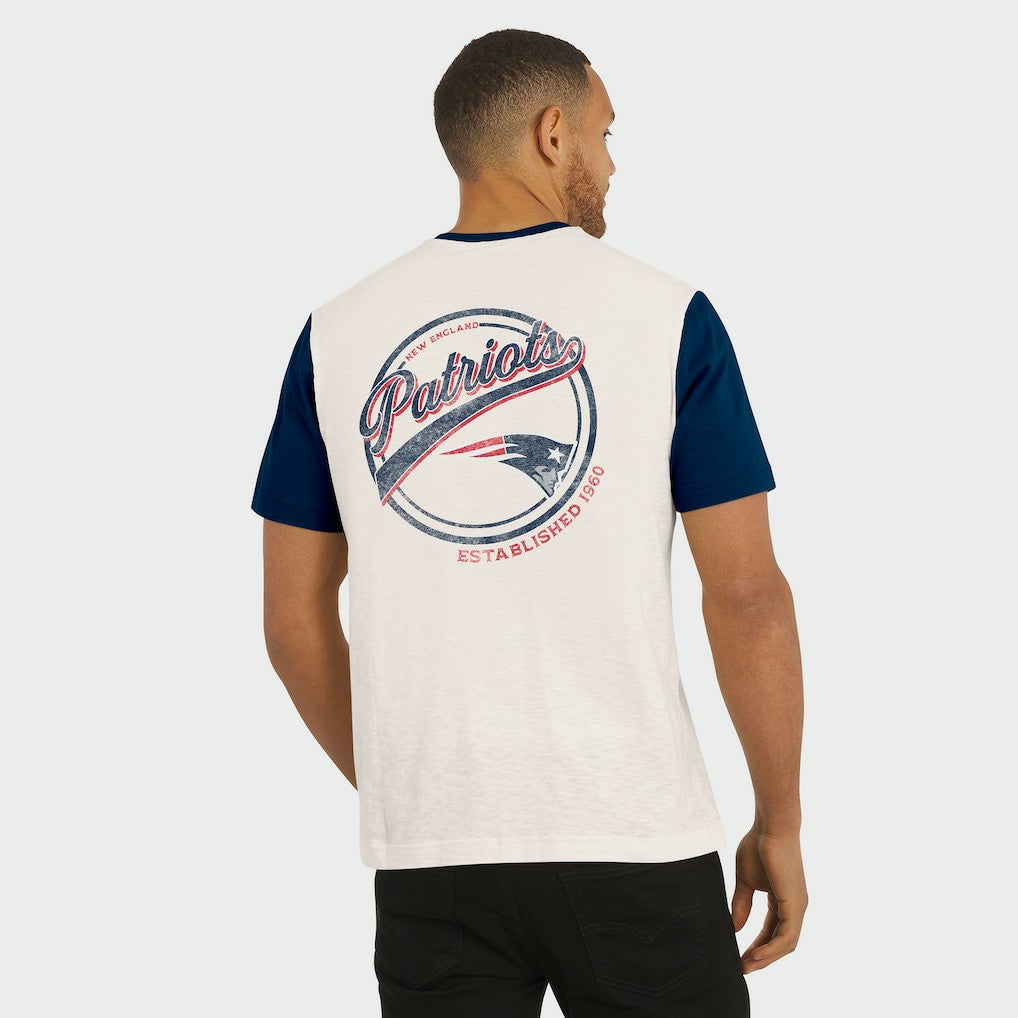 New England Patriots Darius Rucker Collection Henley Colorblock Slub Pocket T-Shirt - Cream sale
