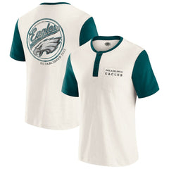 Philadelphia Eagles Darius Rucker Collection Henley Colorblock Slub Pocket T-Shirt - Cream cheap