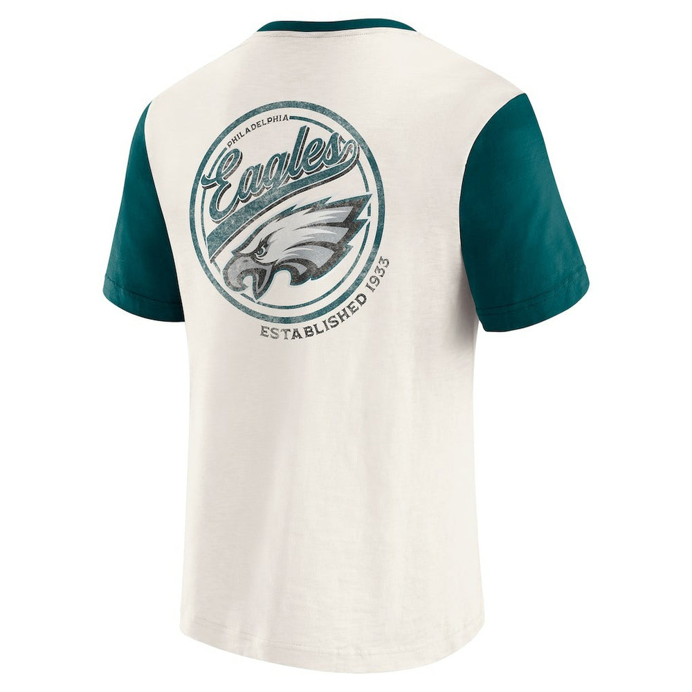 Philadelphia Eagles Darius Rucker Collection Henley Colorblock Slub Pocket T-Shirt - Cream cheap