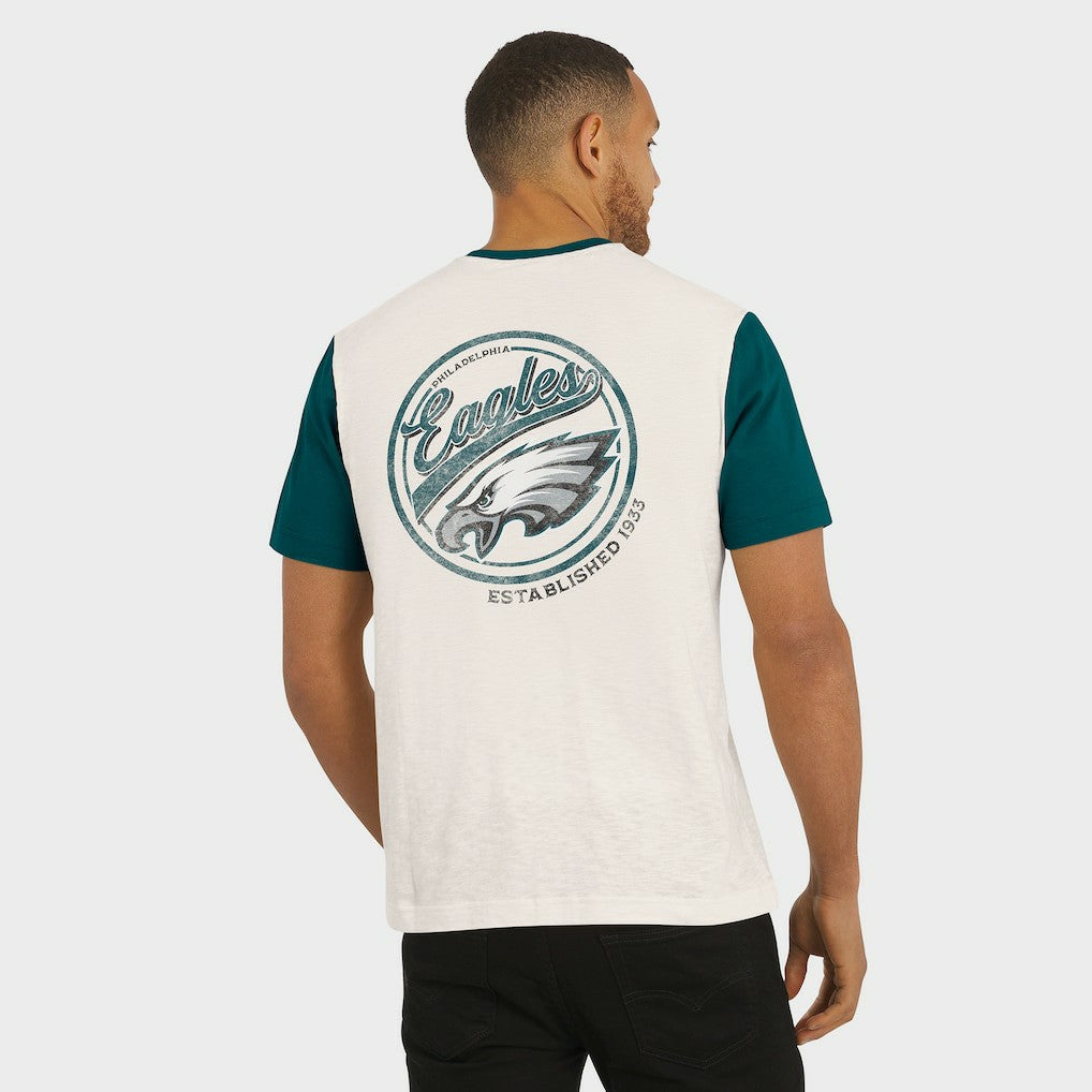 Philadelphia Eagles Darius Rucker Collection Henley Colorblock Slub Pocket T-Shirt - Cream cheap