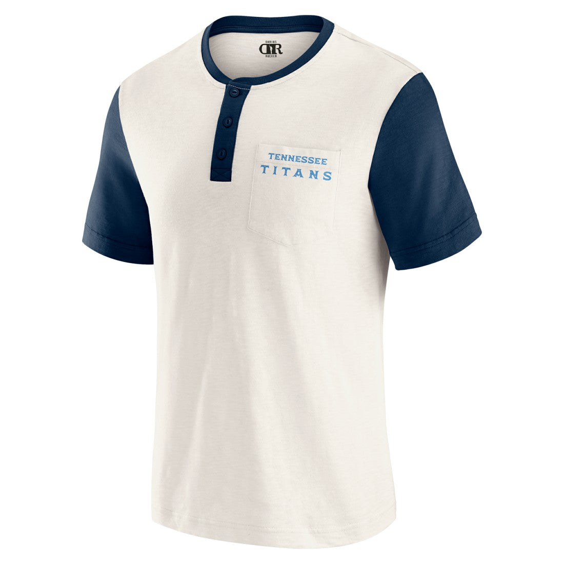 Tennessee Titans Darius Rucker Collection Henley Colorblock Slub Pocket T-Shirt - Cream sale