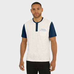 Tennessee Titans Darius Rucker Collection Henley Colorblock Slub Pocket T-Shirt - Cream sale