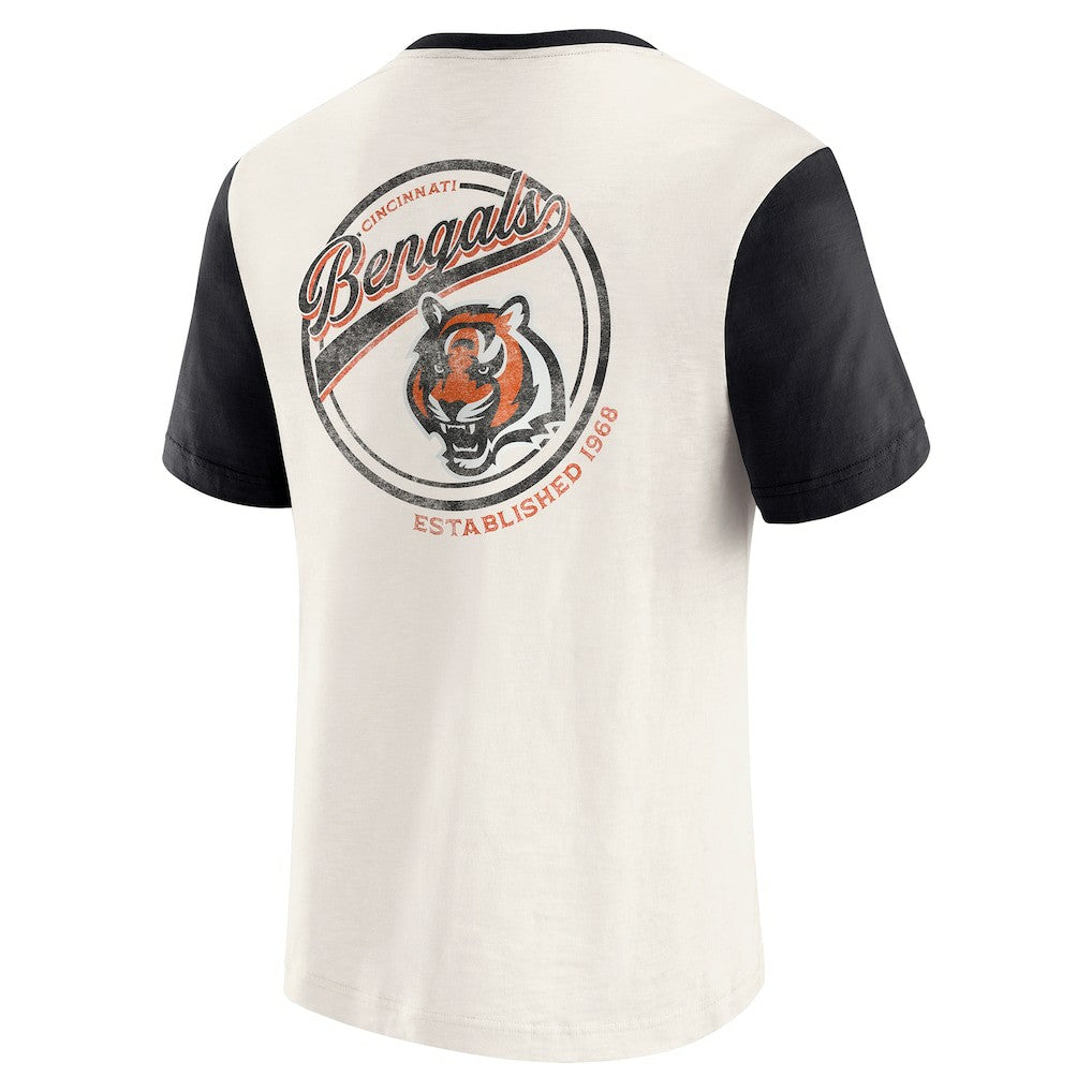Cincinnati Bengals Darius Rucker Collection Henley Colorblock Slub Pocket T-Shirt - Cream online