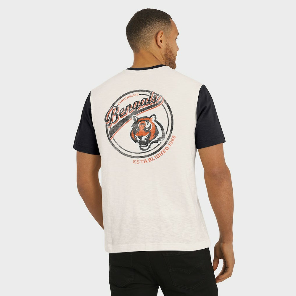 Cincinnati Bengals Darius Rucker Collection Henley Colorblock Slub Pocket T-Shirt - Cream online