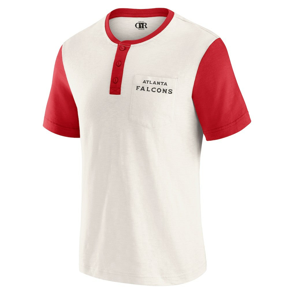 Atlanta Falcons Darius Rucker Collection Henley Colorblock Slub Pocket T-Shirt - Cream cheap