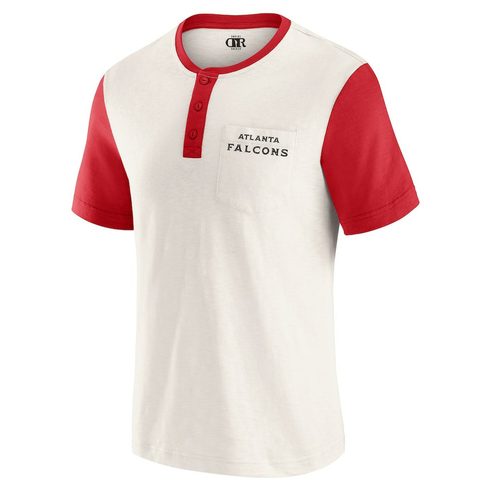 Atlanta Falcons Darius Rucker Collection Henley Colorblock Slub Pocket T-Shirt - Cream cheap
