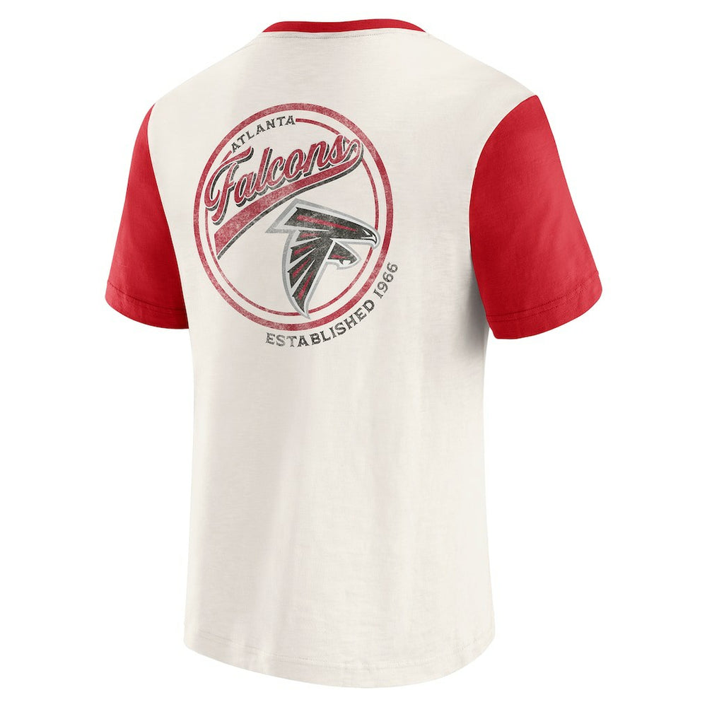 Atlanta Falcons Darius Rucker Collection Henley Colorblock Slub Pocket T-Shirt - Cream cheap