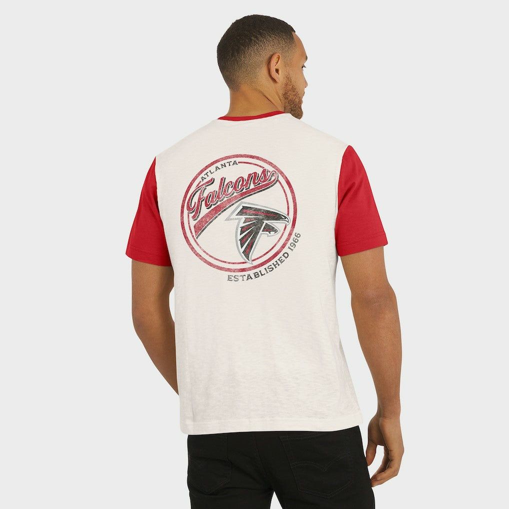 Atlanta Falcons Darius Rucker Collection Henley Colorblock Slub Pocket T-Shirt - Cream cheap