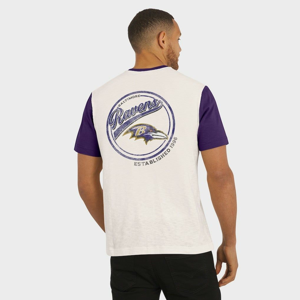Baltimore Ravens Darius Rucker Collection Henley Colorblock Slub Pocket T-Shirt - Cream discount
