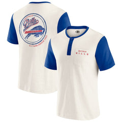 Buffalo Bills Darius Rucker Collection Henley Colorblock Slub Pocket T-Shirt - Cream for sale