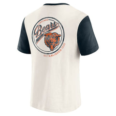 Chicago Bears Darius Rucker Collection Henley Colorblock Slub Pocket T-Shirt - Cream on sale