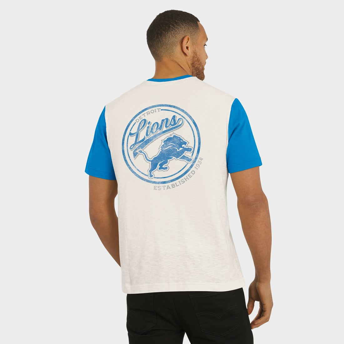 Detroit Lions Darius Rucker Collection Henley Colorblock Slub Pocket T-Shirt - Cream discount