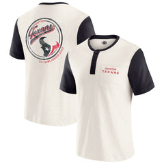 Houston Texans Darius Rucker Collection Henley Colorblock Slub Pocket T-Shirt - Cream online