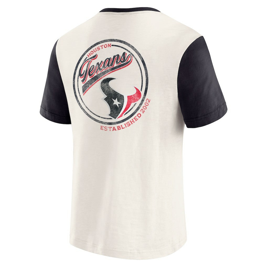 Houston Texans Darius Rucker Collection Henley Colorblock Slub Pocket T-Shirt - Cream online