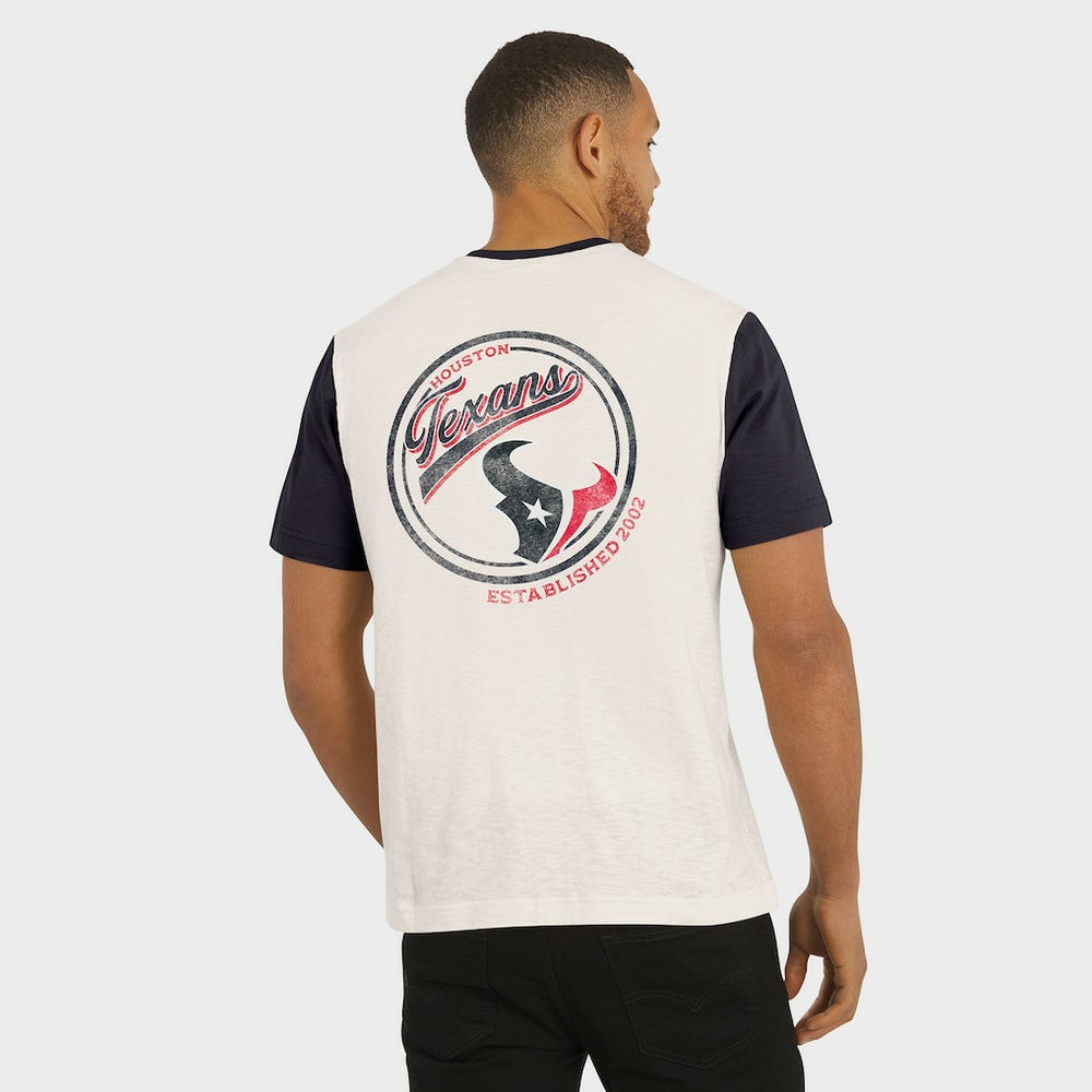Houston Texans Darius Rucker Collection Henley Colorblock Slub Pocket T-Shirt - Cream online