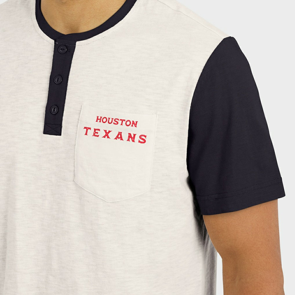 Houston Texans Darius Rucker Collection Henley Colorblock Slub Pocket T-Shirt - Cream online