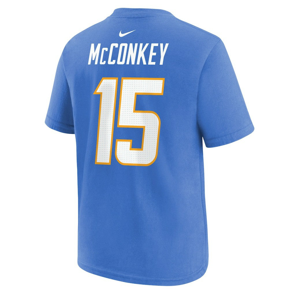 Ladd McConkey Los Angeles Chargers Youth Player Name & Number T-Shirt - Powder Blue on sale