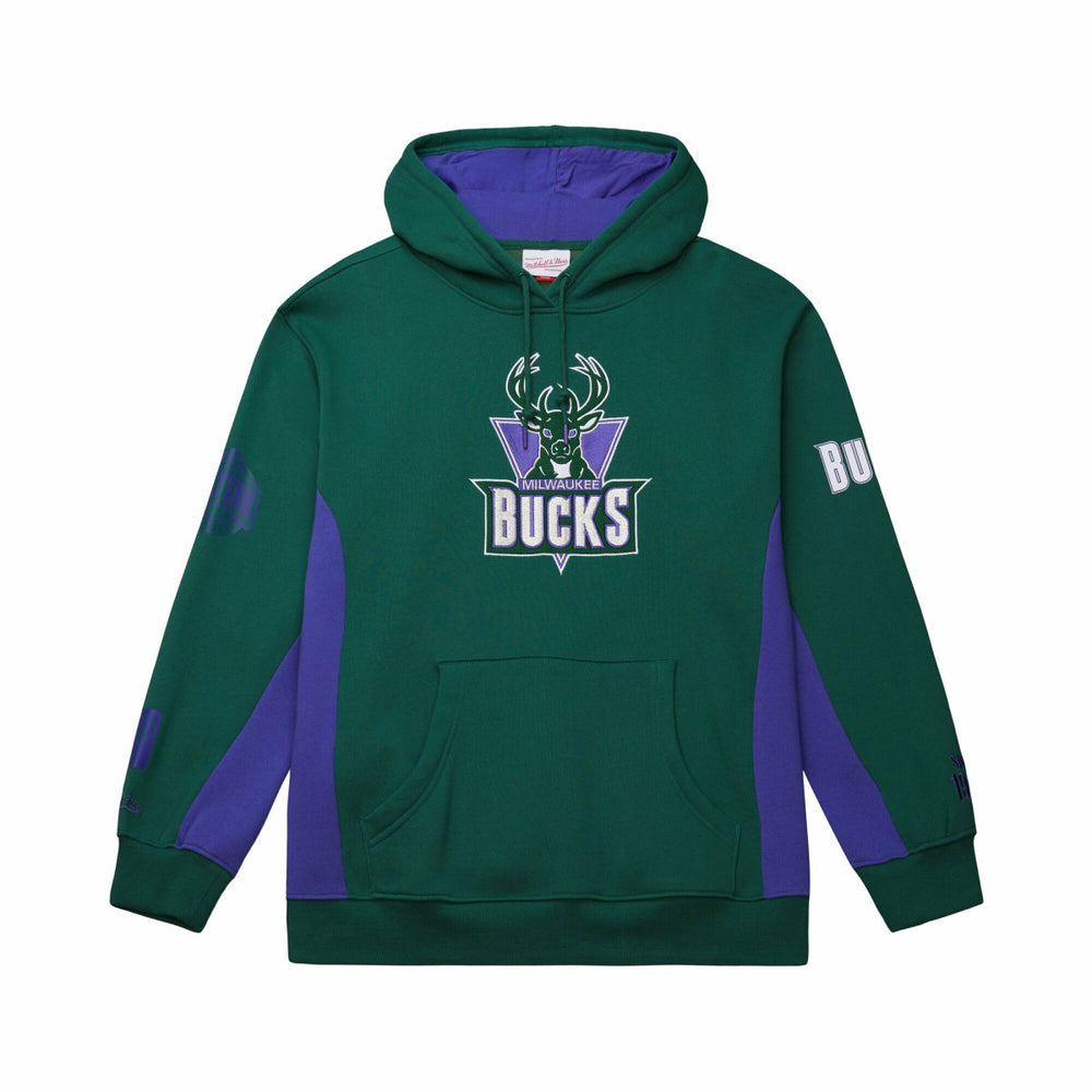 Milwaukee Bucks Hardwood Classics Team Origins Fleece Pullover Hoodie - Hunter Green on sale