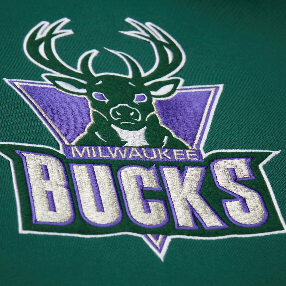 Milwaukee Bucks Hardwood Classics Team Origins Fleece Pullover Hoodie - Hunter Green on sale