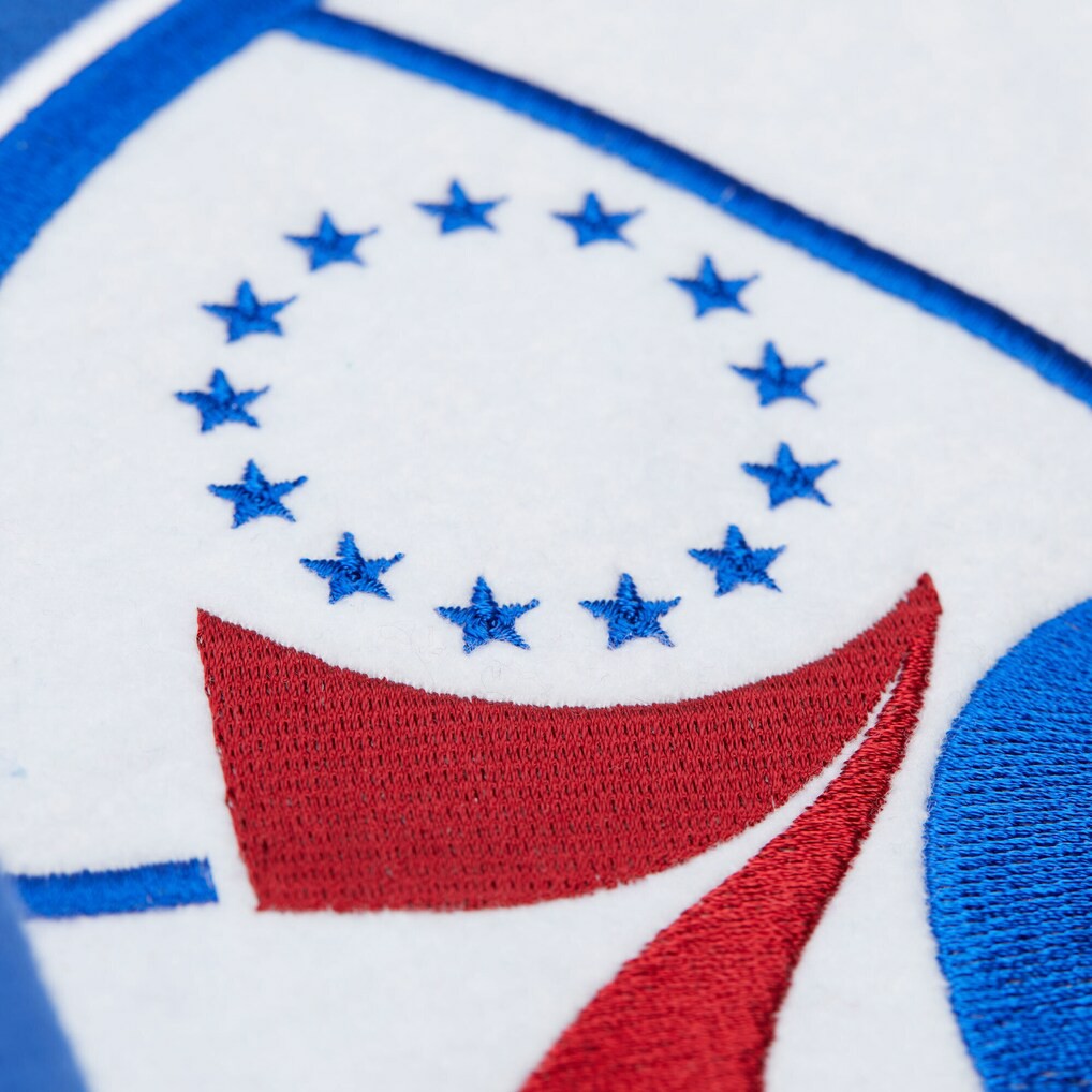 Philadelphia 76ers Hardwood Classics Team Origins Fleece Pullover Hoodie - Royal online