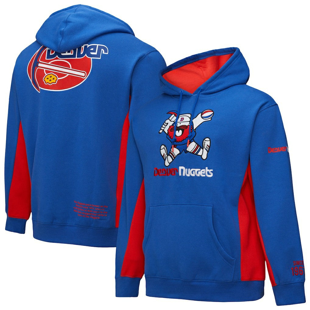 Denver Nuggets Hardwood Classics Team Origins Fleece Pullover Hoodie sale - Royal discount