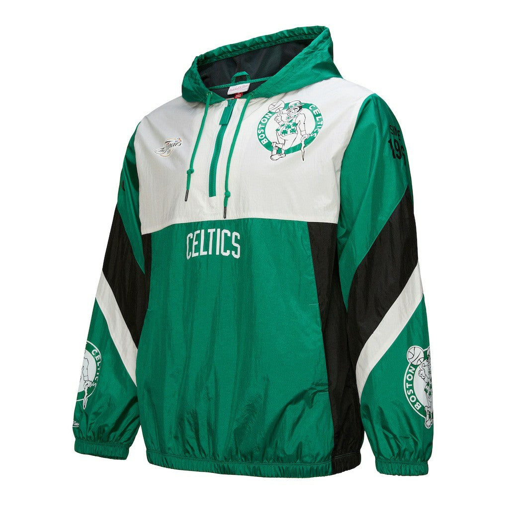 Boston Celtics Hardwood Classics Team Origins Anorak Quarter-Zip Windbreaker Jacket - Kelly Green discount