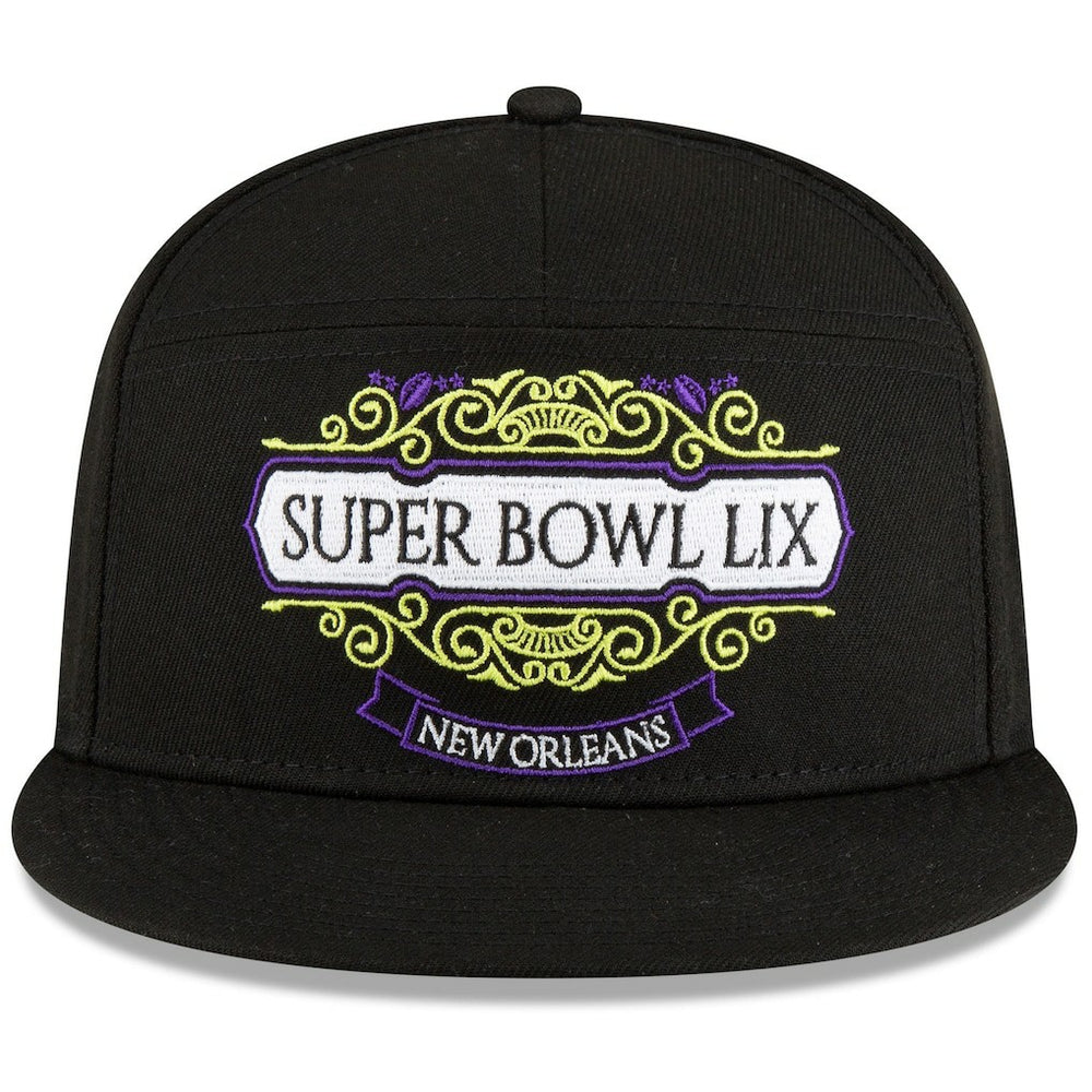 Philadelphia Eagles New Era Super Bowl LIX Tarmac Split Panel 9FIFTY Snapback Hat - Black cheap
