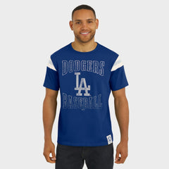 Los Angeles Dodgers Darius Rucker Collection Distressed Sleeve Stripe T-Shirt Royal
